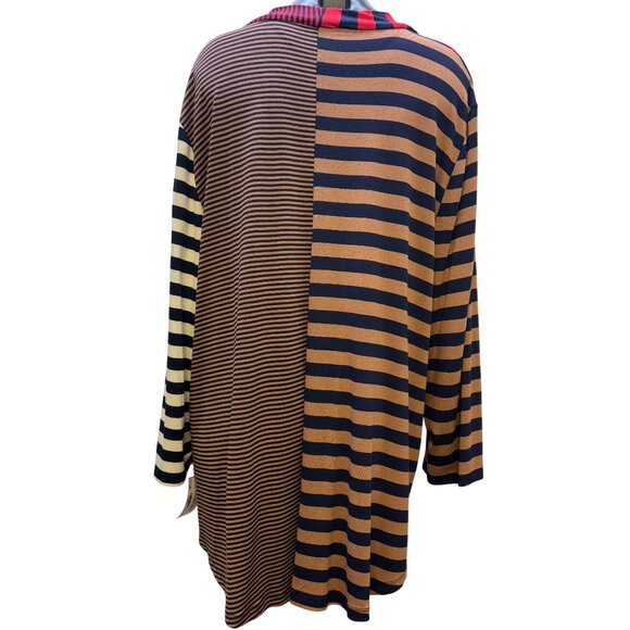 Alembika Womens Striped Multicolor Long Sleeve Tunic Top Size 1/S - Picture 2 of 5